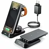 KPON Induktive Ladestation für Samsung Watch und Handy,3 in 1 20W Faltbare Wireless Charger für Galaxy Watch 7/Ultra/6/5/4/3,Galaxy S25 S24 S23 S22 S21/Note 20 10/Z Flip Fold 6 5 4 Galaxy Buds