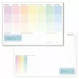 paper&you® Wochenplaner Block A4 ohne festes Datum [Rainbow] 50 Blatt |Terminplaner mit To-Do-Liste, Einkaufsliste, großem Notizfeld & mehr | klimafreundlich & nachhaltig