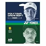 YONEX Poly Tour Drive Soft Tennissaiten, 1,25 mm, 16L GA, gelb