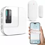 SanJie WLAN Türsensor Alarm mit App-Benachrichtigung, Tür- & Fenstersensor mit Empfänger, 110 dB Türalarm für Zuhause, Kinder & Senioren, Tür-offen-Erinnerung, nur 2,4 GHz WLAN