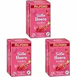 MILFORD Süße Beere | Früchtetee mit Erdbeere-Johannisbeere-Aroma | 20 Teebeutel (Packung mit 3)