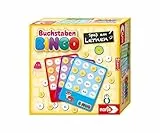 Noris Buchstaben Bingo – Kinderleicht das ABC Lernen, mit 6 Bingo-Tafeln, 26 Buchstaben-Scheiben, 69 Chips, Stoffbeutel und Anleitung in 4 Sprachen, Lernspiel ab 4 Jahren
