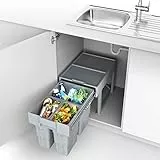SO-TECH® Abfalltrennsystem WASTEBOY 3-fach (1 x 16L und 2 x 7L) ab 400 mm Türbreite mit Teleskop-Behälter Abfallsammler