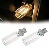 WIYETY 2 Stück Retro-Inspired Interior Mood Lamps, usb Auto Innenraum Atmosphäre Lampe, Glasflasche Mini Nachtlicht, USB Touch Night Light, Kreative Atmosphäre für Auto