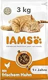 IAMS Katzenfutter trocken mit Huhn - Trockenfutter für Katzen im Alter von 1-6 Jahren, 3 kg