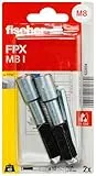 fischer Porenbetonanker FPX-I M8, Innengewindeanker mit 4-fach-Spreizung für Befestigungen in Porenbeton, einfache Montage, hohe Tragfähigkeit, ETA-zugelassen, 2 Stück, inklusive Setzwerkzeug