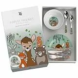 WMF Waldfreunde Kinder Geschirrset 6-teilig, Kindergeschirr mit Kinderbesteck ab 3 Jahre, Cromargan Edelstahl poliert, spülmaschinengeeignet