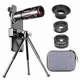 VBESTLIFE Telefonkamera -Objektivkit, Universal 28x Teleobjektiv mit 0,6X Weitwinkelobjektiv 20x Makroobjektiv 198 ° Fisheye -Objektiv für OS Android -Smartphones