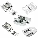 5 Stück Set Multifunktions Nähfuß, Nähfüsse, Zubehör Set, Nähfüße Reißverschluss für Singer, Brother, Janome und mehr, Overlock-Nähfuß Kompatibel mit Haushaltsnähmaschinen