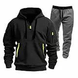 TIMELYE Angebote Jogginganzug Herren Set Langarm Sportsachen Sportanzug Warmes Kapuzenpullover Jogginghose Atmungsaktives Style Fashion Fitnessanzug