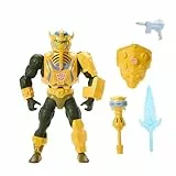 Masters of Universe Origins und Transformers Actionfigur, Man-at-Arms mit Bumblebee-Rüstung, ca. 14 cm großes, bewegliches Motu Collaboration Spielzeug, Zubehör und Mini-Comic, JGT17