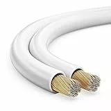 MANAX® 10m Zwillingslitze 2x 0,75mm² weiß Kabel 2-adrig (10m 0,75mm² - 1 Ring, weiß)
