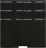 Tommy Hilfiger Herren 3er Pack Boxershorts Trunks mit Logobund, Schwarz (Black/Black/Black), L