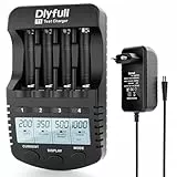 Dlyfull Akku Ladegerät AA AAA Batterieladegerät Schnell Akkuladegerät für AA AAA NI-MH NI-CD Akkus mit Batterie Reparatur、Entladungsfunktion - Ladegerät für Batterien AAA und AA