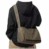 VENATIN Umhängetaschen Herren aus Canvas,Vintage Canvas Messenger Bag,Laptoptasche 15.6 Zoll für Arbeit Arbeitstasche,Khaki