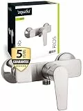 aquaSu® Brausearmatur Rios, Typ 1/2 '' Brauseabgang unten, Wandbefestigung, Standard S-Anschlüsse, Keramikkartusche, Messingkern, Edelstahl, 798730