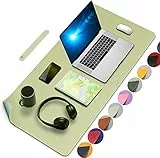 Yikda Schreibtischunterlage, Mauspad, PU-Leder Schreibtischunterlage Tischunterlage Schreibtischschutz für Büro/Heimspiele（ Hellgrün/Hellblau 80 * 40cm）