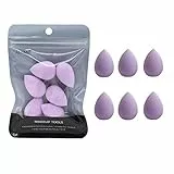 Generic 6-teiliges Mini-Make-up-Schwamm-Kleines Schönheits-Schwamm-Mixer-Set für Foundation, Puder, Concealer-Highlight und Lidschatten - Tropfenförmig, Synthetisch, Lila