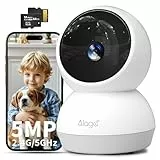 Alaga Security Indoor Cam 2K Überwachungskamera Innen, WLAN, Schwenkbar, Kameraüberwachung Innen, mit Nachtsicht Enthält 64GB Speicherkarte