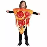 Spooktacular Creations Kinder-Unisex-Pizza-Hotdog-Scheibenkostüm für Kinder, Jungen, Mädchen, Halloween-Kostümzubehör, lustiger Gemüse-Food-Anzug, Partyzubehör, klein (5–7 Jahre)
