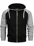 Indicode Herren INPulko Kapuzensweatjacke | Hoodie Kapuzenpullover Pulli für Männer Black, L