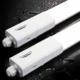 TONFFI 2 Stück LED Feuchtraumleuchte 115cm 36W 4100LM LED Deckenleuchte Röhre, Verknüpfbar Wannenleuchte Werkstattlampe Kellerlampe IP65 Wasserfest für Lager Garage Warenhaus Lampe, Neutralweiß 4000K