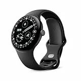 Google Pixel Watch 4 (45 mm) – Android-Smartwatch mit umfassendem Gesundheits- und Fitness-Tracking und Unterstützung von Gemini – Aluminiumgehäuse in Matte Black – Sportarmband in Obsidian – WLAN