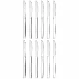 GRÄWE Tafelmesser aus Edelstahl, 12er Messer Set, Menümesser mit Wellenschliff, poliert, spülmaschinengeeignet - Serie Königstein