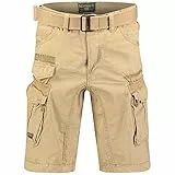 Geographical Norway Herren Cargo Short Sommer Bermuda Kurze Hose Shorts (Beige, XX Large)