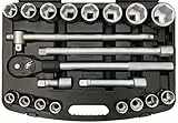 SW-Stahl 07660L Steckschlüsslsatz I 21-teilig I 3/4 Zoll I Werkzeugkoffer Industriequalität
