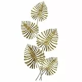 HOMCOM Wanddeko Wandbild Monstera-Wanddekoration Metallbild Wandskulptur mit handaufgetragener Folie Modern Wohnzimmer-Kunst für Schlafzimmer
