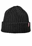 Levi's Unisex Ribbed Beanie Strickmütze, Schwarz (Black), One size