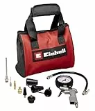 Original Einhell 10-tlg. Druckluftset m. Tasche (Kompressor Zubehör, inkl. 1x Adapterdüse für Ausblaspistole, 1x Reifenfüllmesser, 8x Aufpumpadapter, inkl. Zubehörtasche)