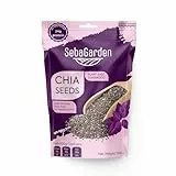 Seba Garden Premium Nährstoffreich – Rohe schwarze Chiasamen 1 kg (2,2 lb) mit 5 g Protein und 10 g Ballaststoffen für Salate, Joghurt und Smoothies, gentechnikfrei, vegan, glutenfrei, Keto und Paleo
