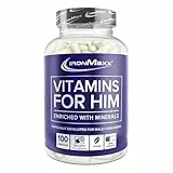 IronMaxx Vitamins for Him - 100 Kapseln | Mit Vitamin B6, Vitamin B12, Niacin, Calcium, Magnesium und Zink