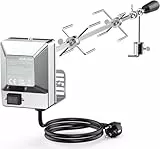 Onlyfire BRK-6031 Universal Verchromter Grillspieß Set, 90 cm Rotisserie Drehspieß, 2X Fleischnadeln, Edelstahl Motor, 220V - 240V, Drehspiess