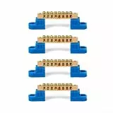Rackumic Verstellbare Erdungsklemmleiste, 4 x 6, Kupfer, Sammelschiene mit 4, 6, 8, 10, 12 Löchern, für Null-Masse-Reihenbrückentyp im Verteilerkasten (8-Loch)