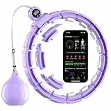 Sonkoloro intelligenter Fitness-Hoop-Reifen für Erwachsene und Anfänger, Fitnessreifen mit Gewicht, Zähler und Massagepunkten, geräuschlos, mit App-Funktion, fliederfarben (TR002)