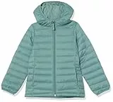 Amazon Essentials Mädchen Leichte, Wasserabweisende, verstaubare Kapuzenjacke, Grün, 8 Jahre