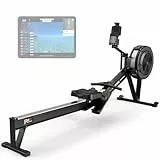 PASYOU Rudergerät Luftwiderstand für Zuhause, Professionelles Rudergeräte mit 10 Stufen Einstellbar, Professionelles Indoor-Rudergerät, Ergonomischer Komfortsitz,mit Kinomap APP, Tragfähigkeit 160 KG