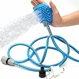 Bibykivn Haustier- Duschaufsatz mit 2 Adaptern Massage- Dusche für Schonendes Baden, Massage von Hunden & Katzen, Innen und Außenbereich