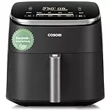 Cosori Turboblaze Airfryer, Heißluftfritteuse mit Keramikbeschichtung, 9-in-1 Air Fryer XXL 6L, leiser DC Motor mit 5 Geschwindigkeitsstufen, Backen, Gären, Dehydrieren, Tiefkühlen, 87 Rezepte