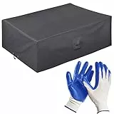 smartpeas Abdeckplane Gartenmöbel - Wasserdicht | UV Beständig | Winterfest Schutzhülle Gartenmöbel - Dimesion 200x160x80 cm - Mit Ventilationsfenster - Plus: Gartenhandschuhe