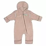 Hoppediz Overall aus Bio-Baumwolle, extra lange Beine - perfekt für die Babytrage, Umschlagbündchen an Händen und Füßen - rosenquarz 68-74