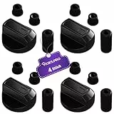 Viоks.pro SET Knebel Drehknopf Herd Schwarz mit Adaptern 16teilig - Schalter Herd Drehknopf Knöpfe & Schalter für Backöfen & Herde/Elektroherd Ersatzteile Universal Drehknopf Schwarz