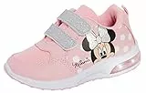 Disney Minnie Mouse Mädchen Leuchtende Turnschuhe Kinder Touch Fasten Blinkende LED Sportschuhe, weiß/pink, 24 EU