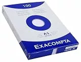 Exacompta 13308E Packung (mit 100 Karteikarten, ungelocht DIN A5, 148 x 210 mm, 205 g, blanko, ideal für die Schule) 1er Pack weiß