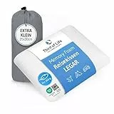 Mini-Reisekissen LEGAR 25x30x10, Extra kleines Memory Foam Kissen für Flugzeug, Auto, Camping, Ergonomisches Nackenkissen, Mittelfestes Reise-Kopfkissen, Allergikergeeignet, Travel pillow mit Tasche