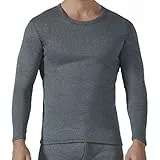 Daesar Thermounterwäsche Set Polyester, Funktionswäsche Herren Skiunterwäsche Winter Hellgrau L Thermounterhemd + Thermohose Einfarbig