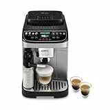 De'Longhi Magnifica Evo Next ECAM312.80.SB, Kaffeevollautomat mit 13 Getränken (Cappuccino, Espresso, Latte Macchiato), 2,4'' TFT Farbdisplay, LatteCrema Milchsystem, 2-Tassen-Funktion, Silber/Schwarz